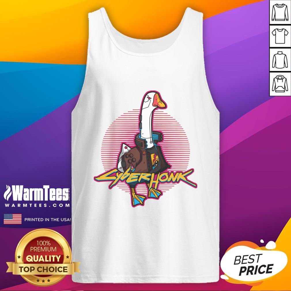 Funny Cyberhonk Silly Goose Cyberpunk T-Shirt - Image 4
