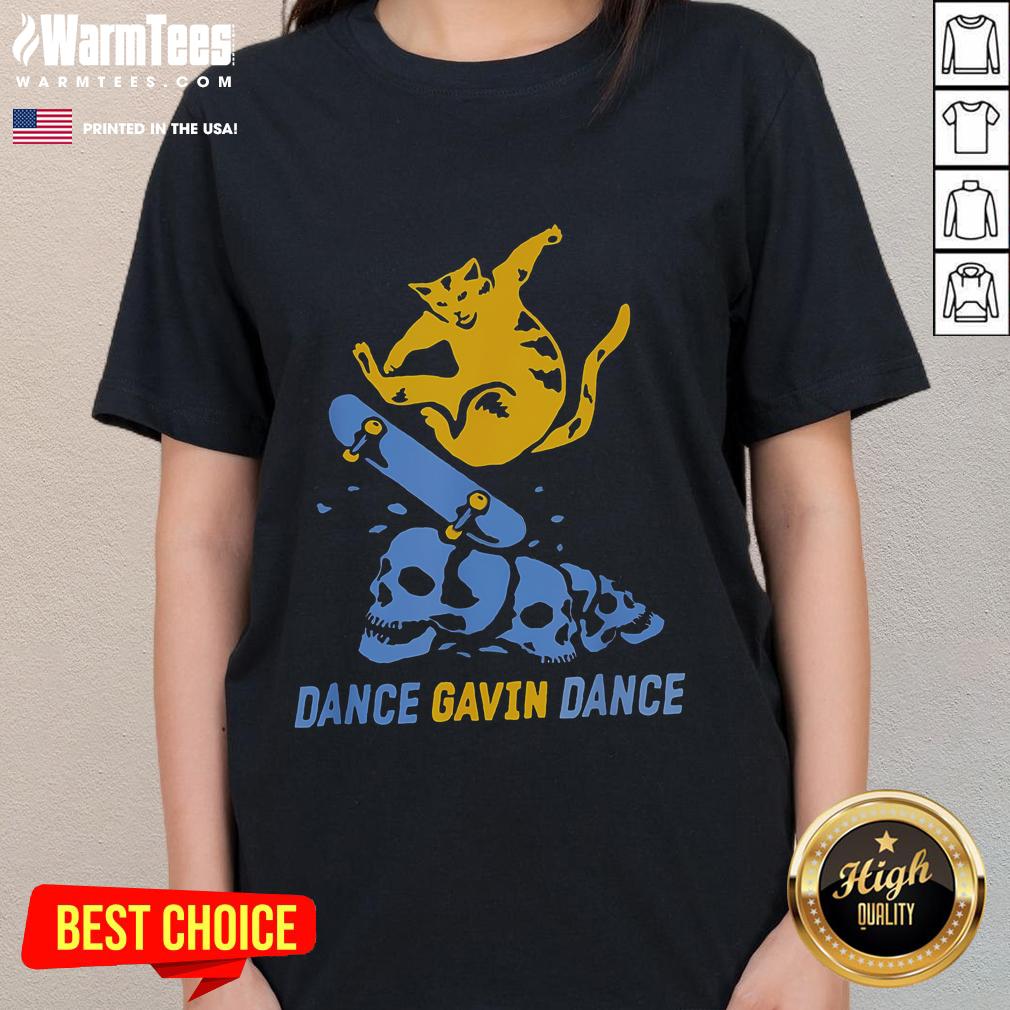 Funny Dance Gavin Dance Cat Skateboard Skateboarding Skull T-Shirt - Image 3
