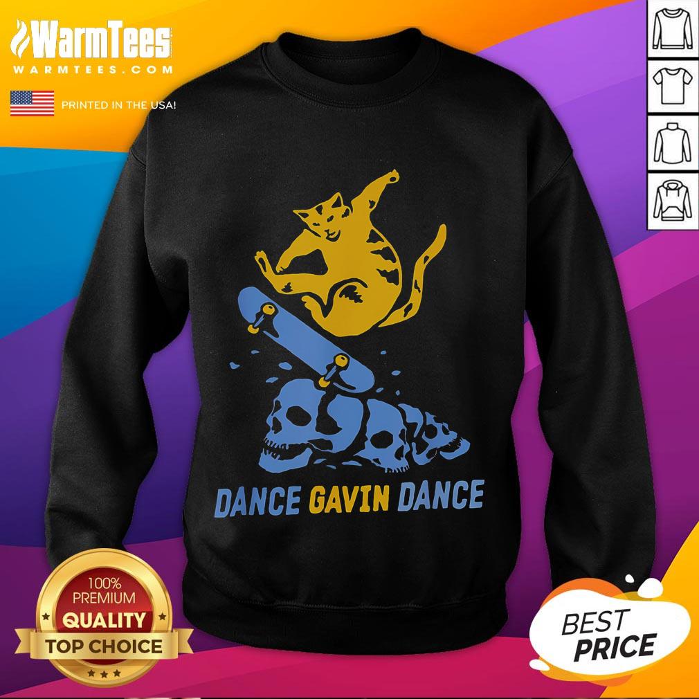 Funny Dance Gavin Dance Cat Skateboard Skateboarding Skull T-Shirt - Image 5