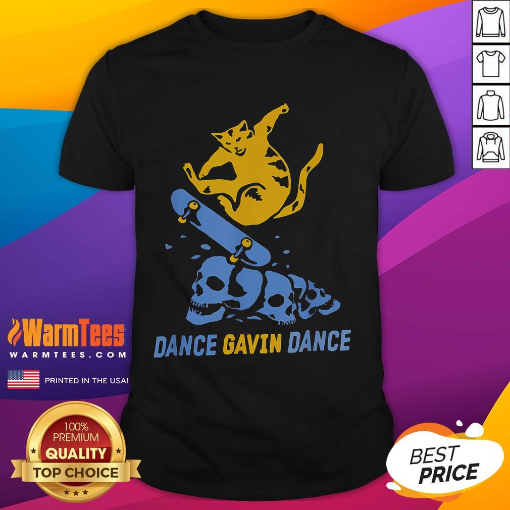 Funny Dance Gavin Dance Cat Skateboard Skateboarding Skull T-Shirt