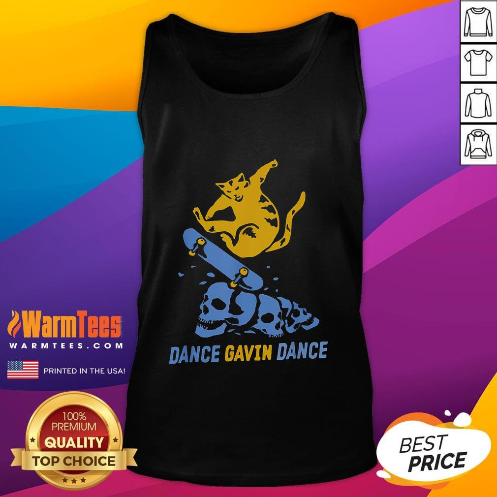 Funny Dance Gavin Dance Cat Skateboard Skateboarding Skull T-Shirt - Image 4