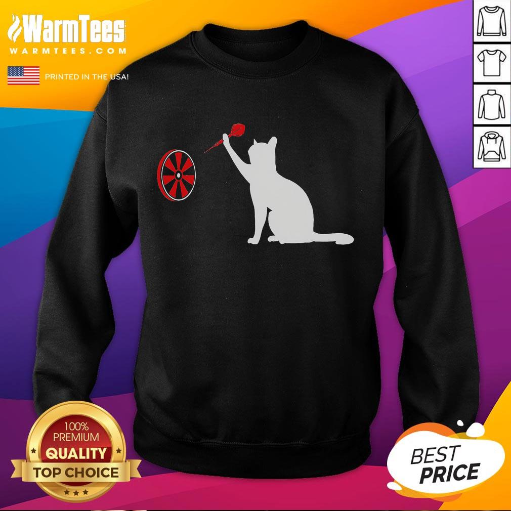 Funny Darts Cat Dart Throwing Cat Dart And Cat Lover T-Shirt - Image 5