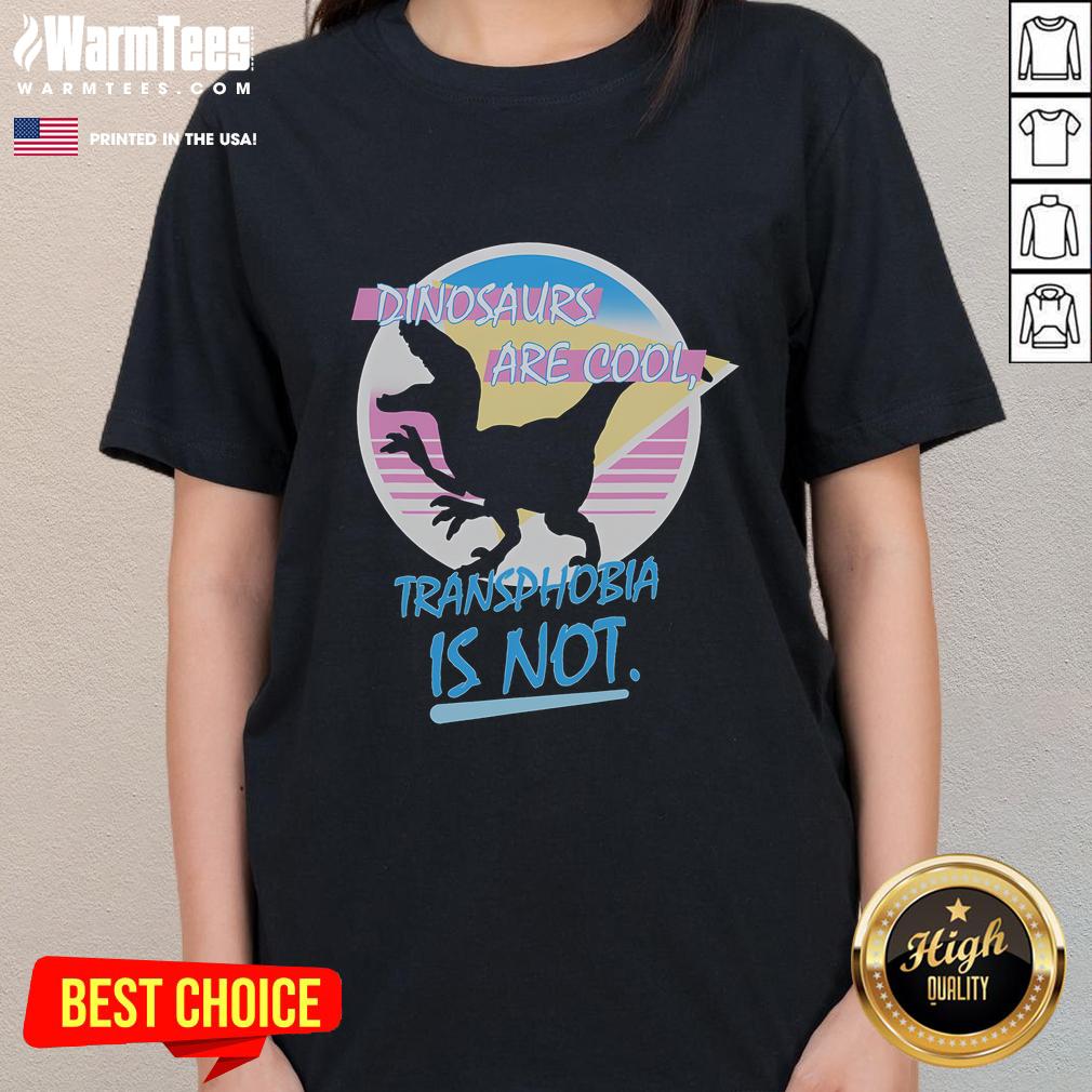 Funny Dinosaurs Are Cool Transphobia Is Not T-Shirt - Image 3