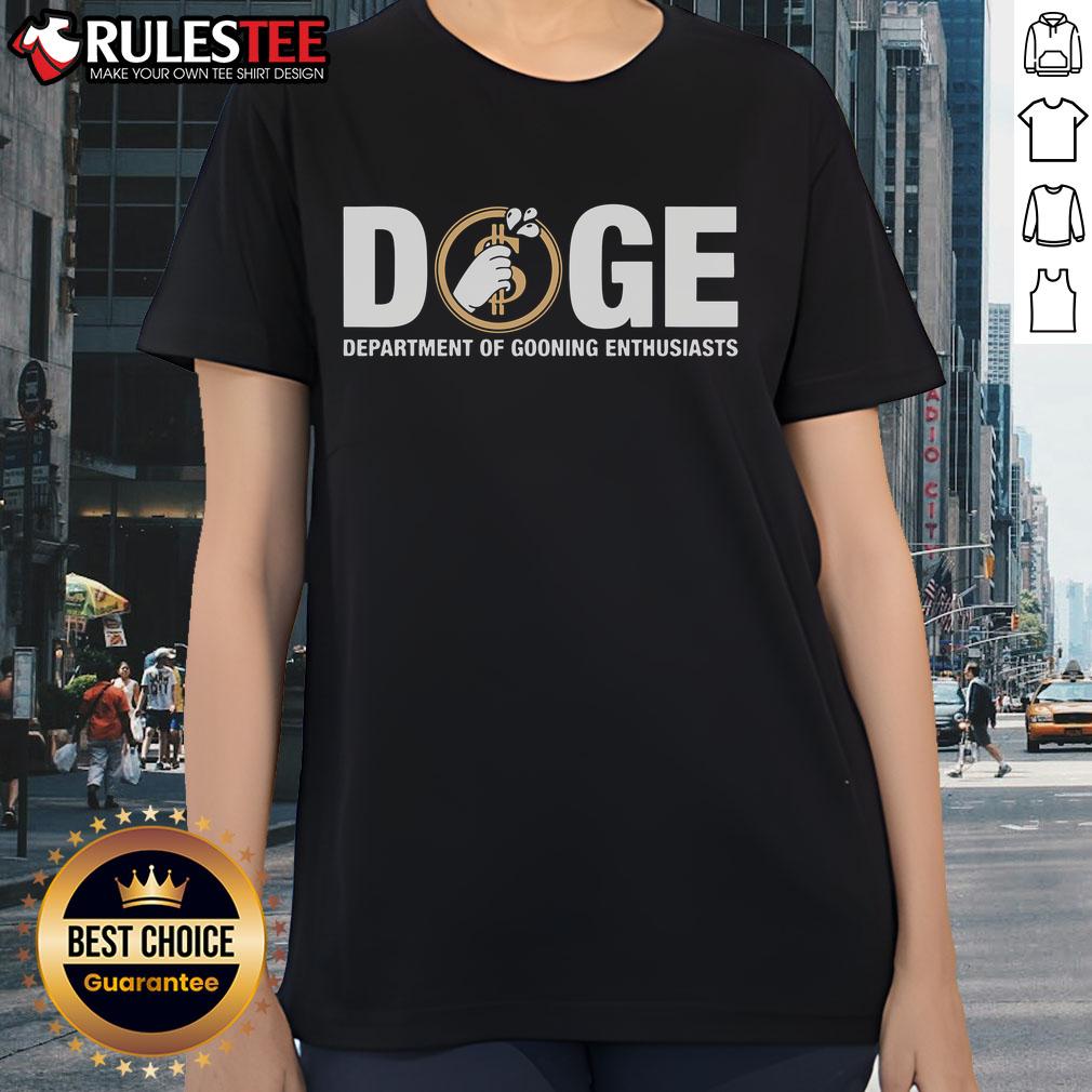Funny Doge Department Of Gooning Enthusiasts T-Shirt - Image 3