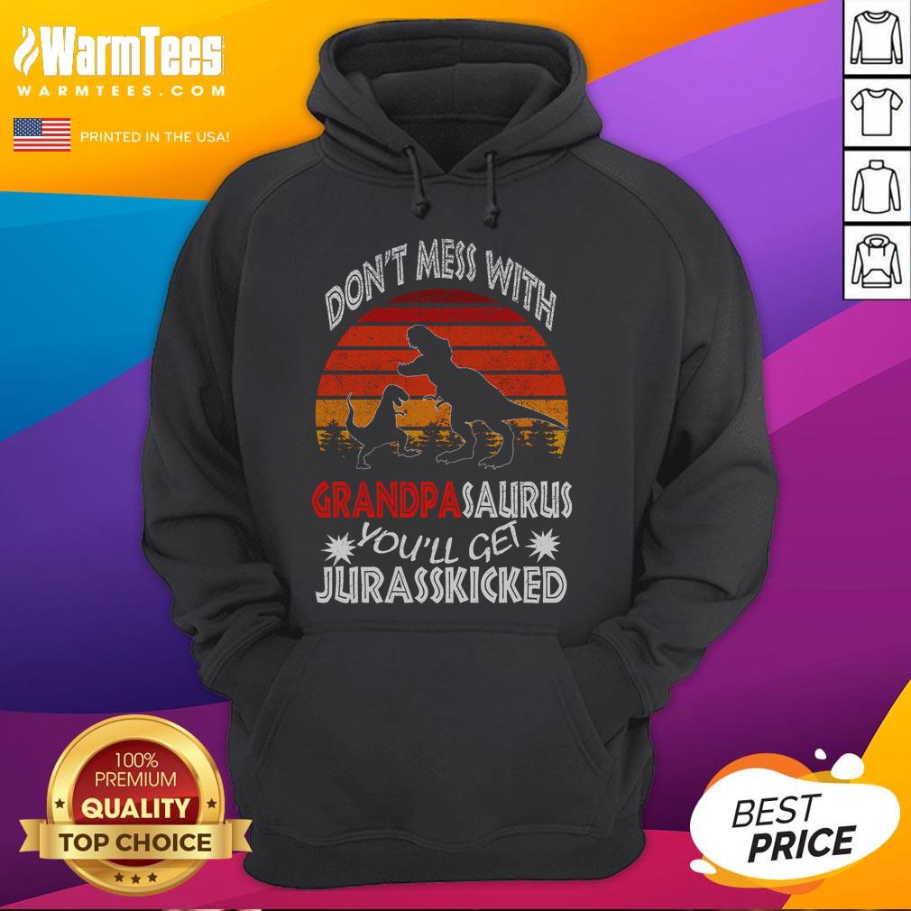 Funny Don't Mess With Grandpa Dinosaur You'll Get Jurasskicked T-Shirt - Image 2