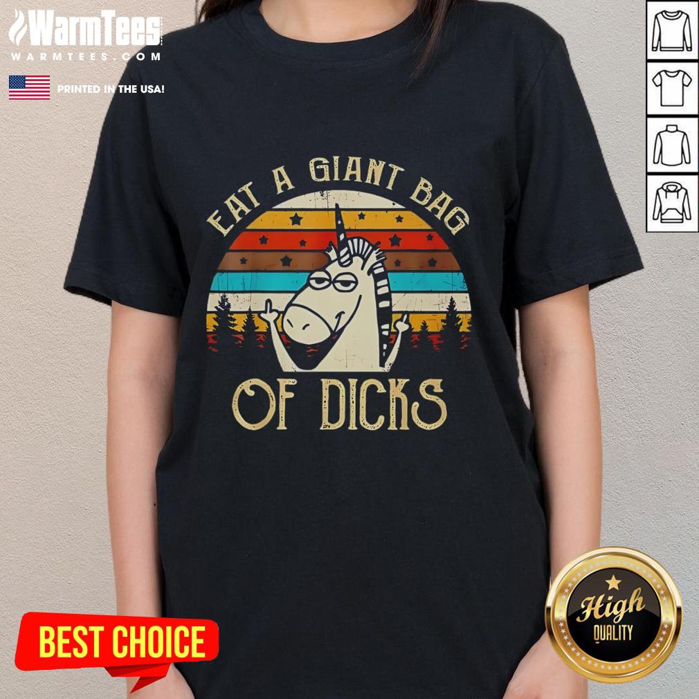Funny Eat A Giant Bag Of Dicks Unicorn T-Shirt - Image 3