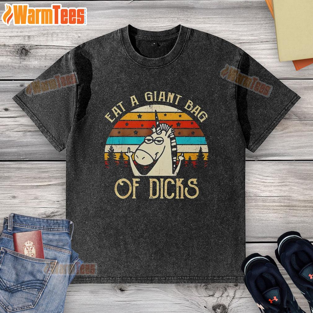 Funny Eat A Giant Bag Of Dicks Unicorn T-Shirt - Image 6