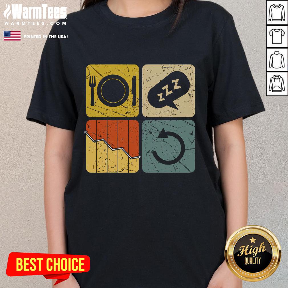 Funny Eat Sleep Chart Repeat Cycle T-Shirt - Image 3
