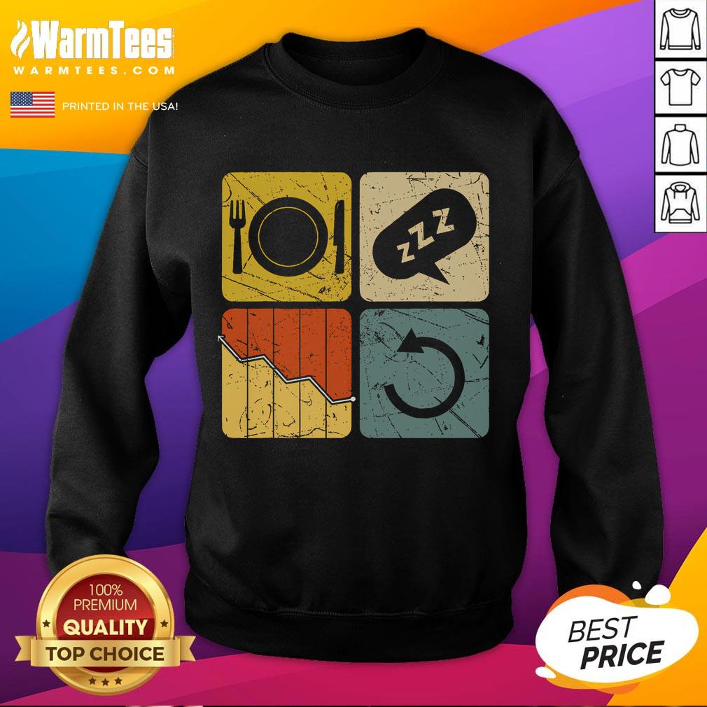 Funny Eat Sleep Chart Repeat Cycle T-Shirt - Image 5