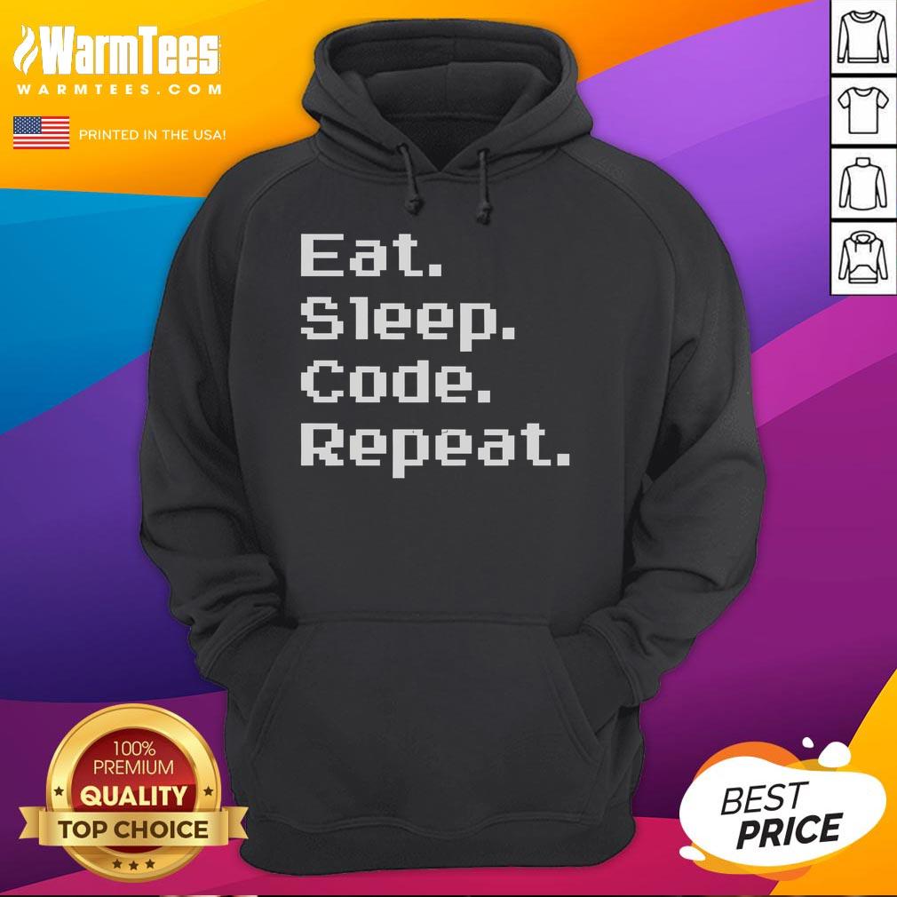 Funny Eat Sleep Code Repeat Retro T-Shirt - Image 2