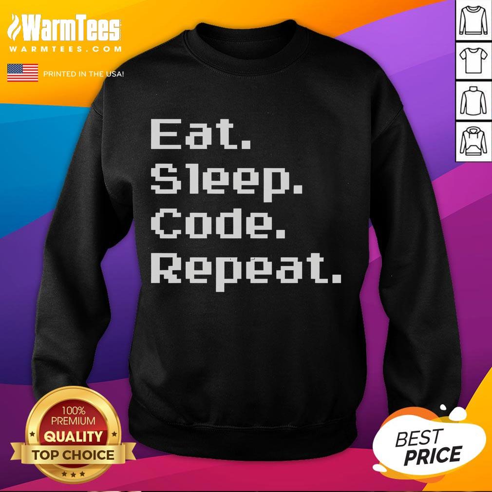 Funny Eat Sleep Code Repeat Retro T-Shirt - Image 5