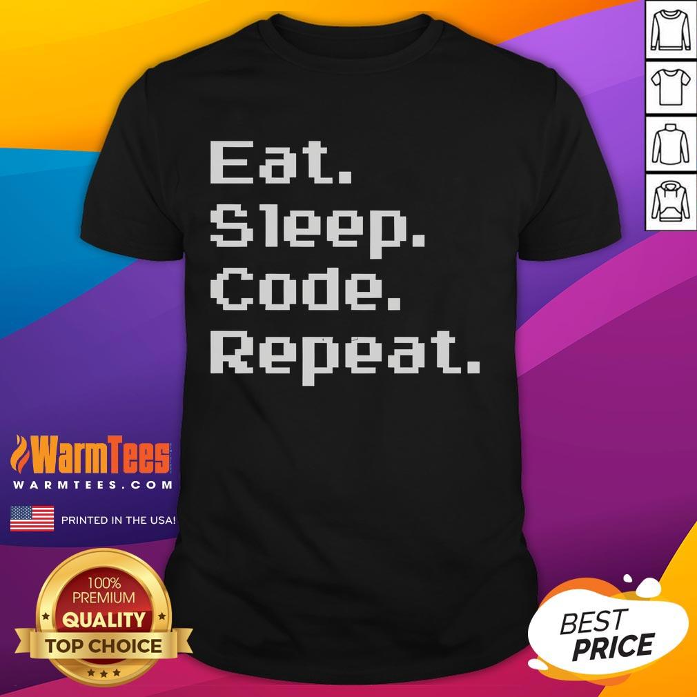 Funny Eat Sleep Code Repeat Retro T-Shirt