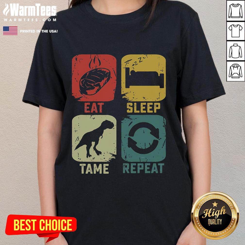 Funny Eat Sleep Tame Repeat Dinosaur Gaming Gamer T-Shirt - Image 3
