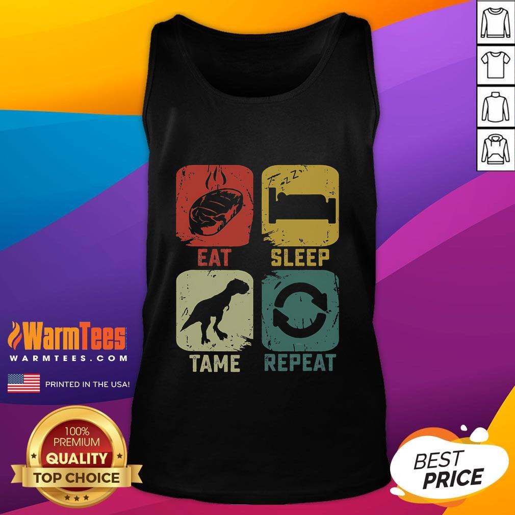 Funny Eat Sleep Tame Repeat Dinosaur Gaming Gamer T-Shirt - Image 4