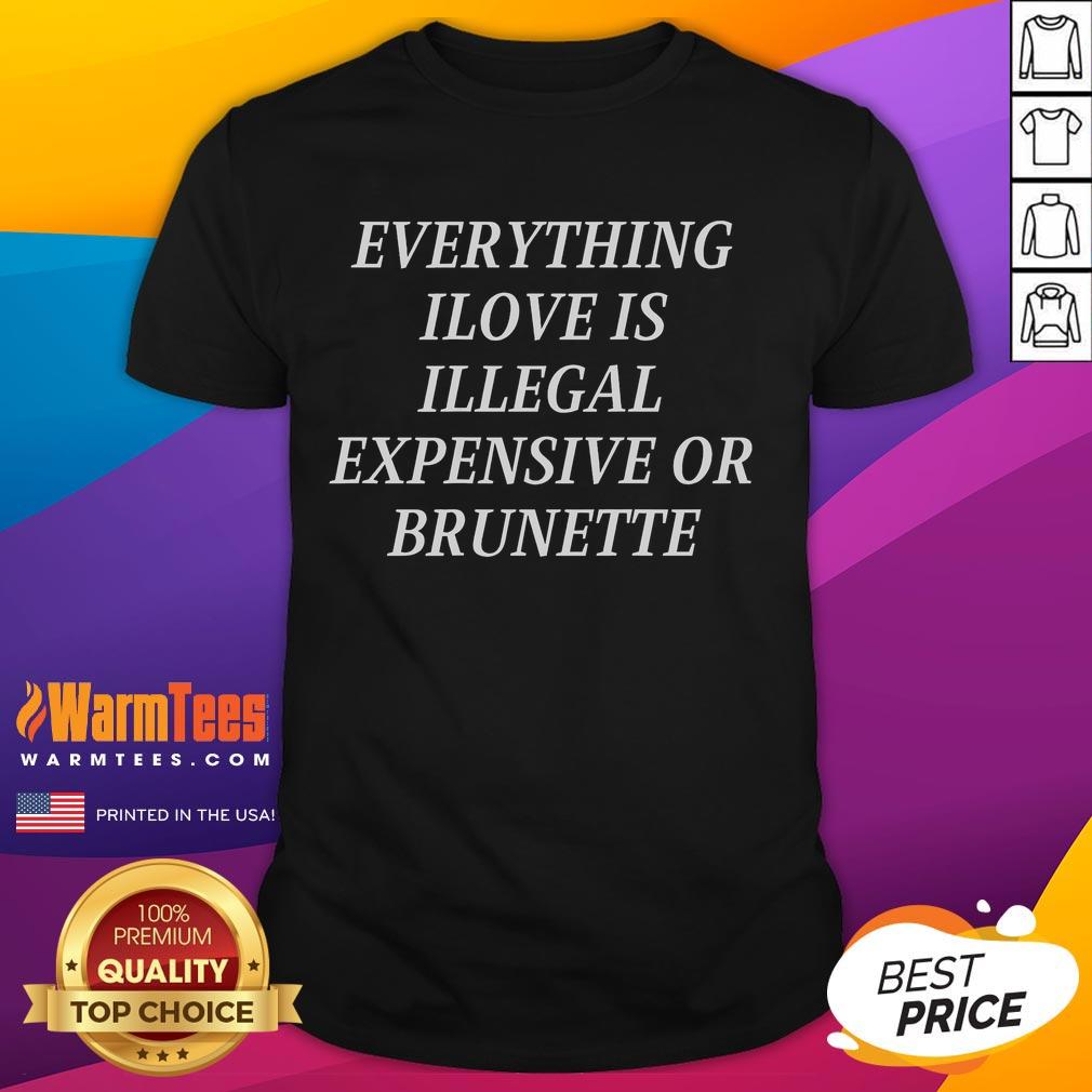 Funny Everything I Love Is Illegal Expensive Or Brunette T-Shirt