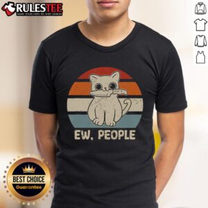 Funny Ew People Cat Knife Meow Kitty Sunset T-Shirt