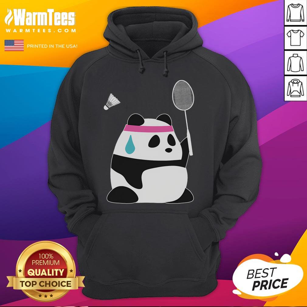 Funny Exhausted Badminton Panda Shuttlecock T-Shirt - Image 3