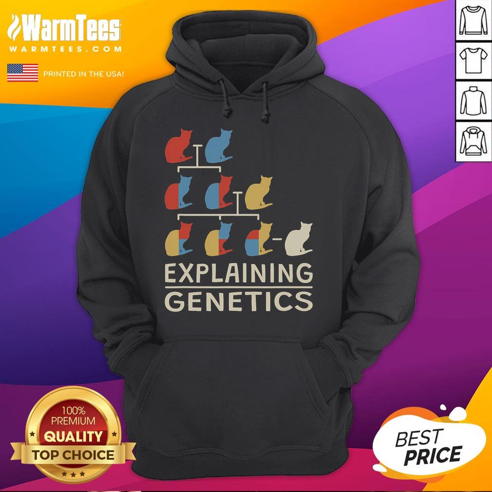 Funny Explaining Genetics Cat Teacher Genomics Biologist Genetics T-Shirt - Image 2