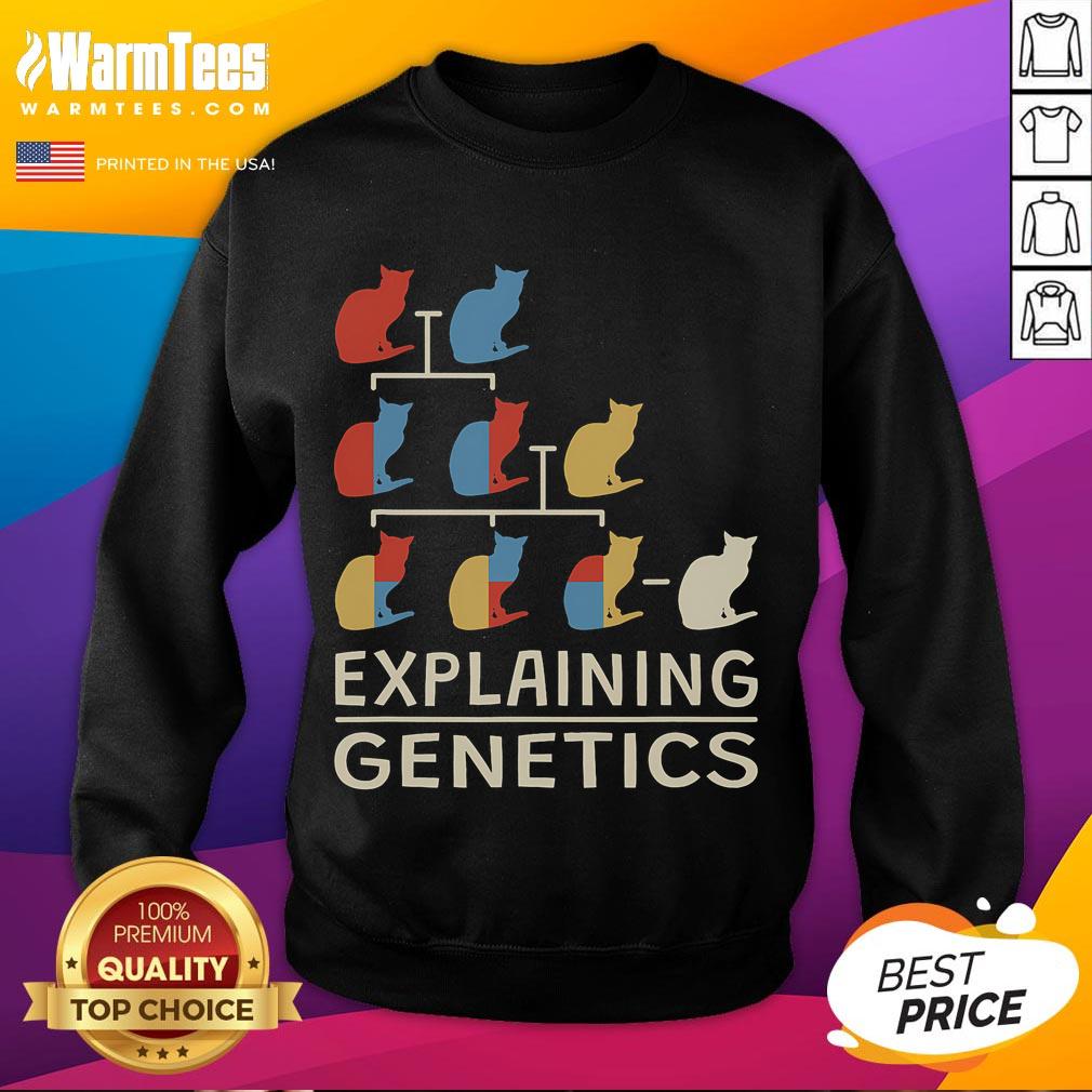 Funny Explaining Genetics Cat Teacher Genomics Biologist Genetics T-Shirt - Image 5