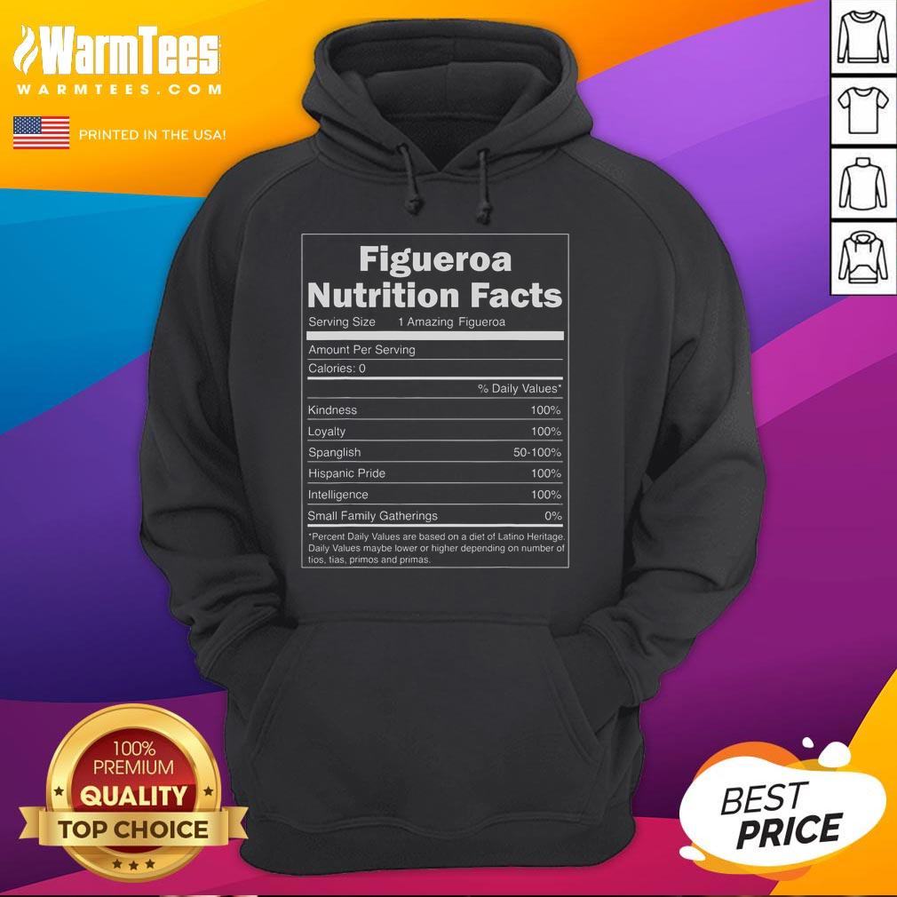 Funny Figueroa Nutrition Facts T-Shirt - Image 2