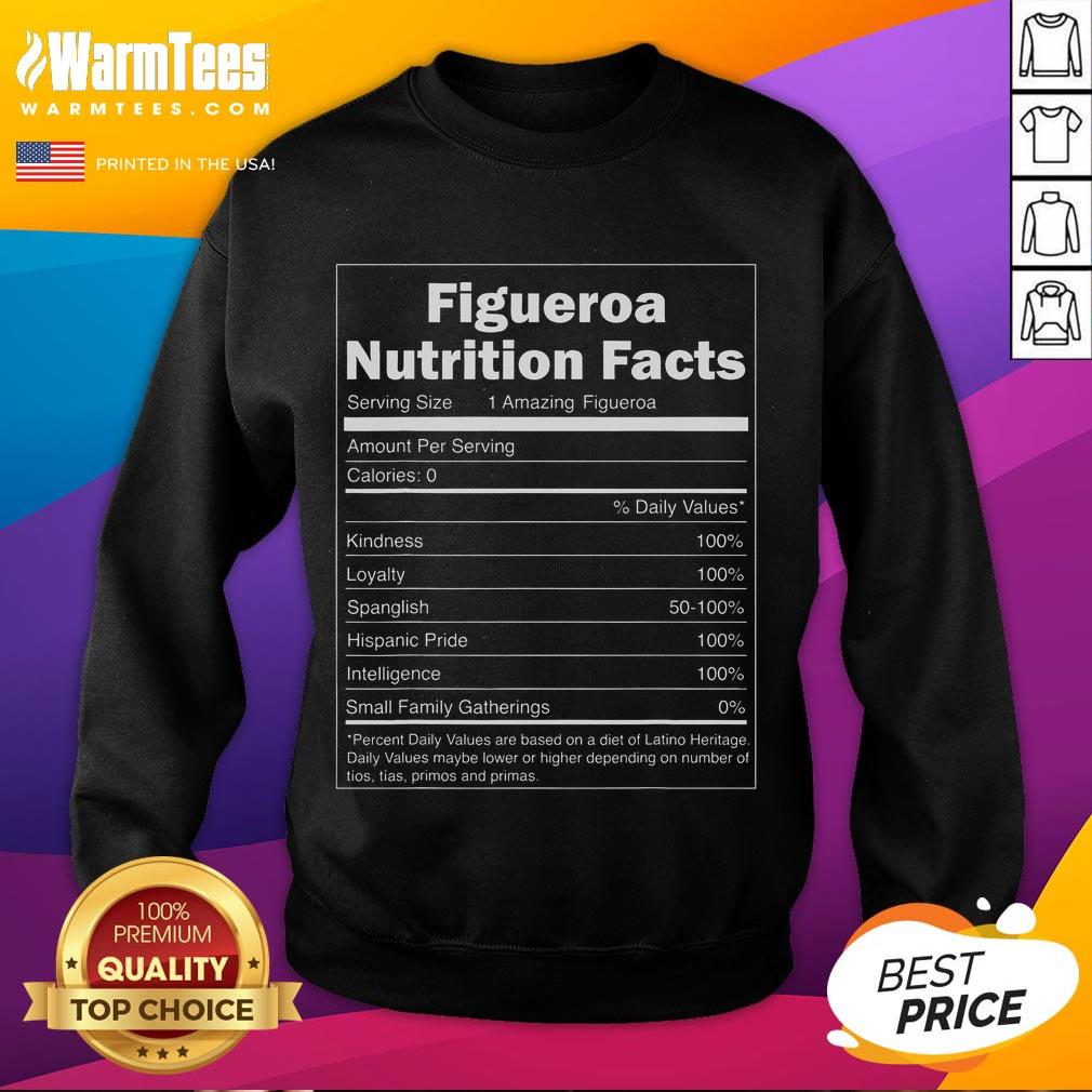 Funny Figueroa Nutrition Facts T-Shirt - Image 5