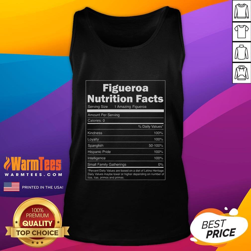 Funny Figueroa Nutrition Facts T-Shirt - Image 4