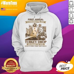 Alternative view of Funny First Annual Turkey Drop Thanksgiving Day As God My Witness T-Shirt