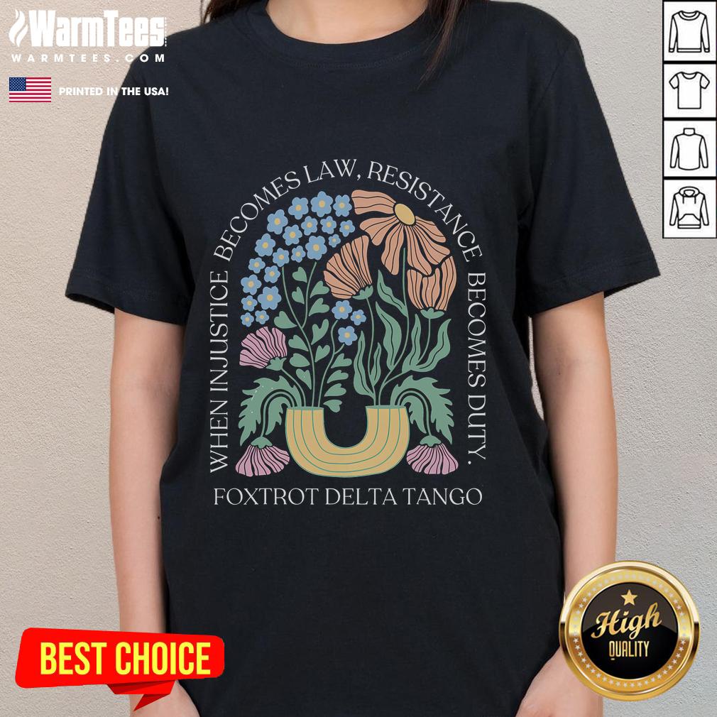 Funny Foxtrots Delta Tangos Flower Boho T-Shirt - Image 3