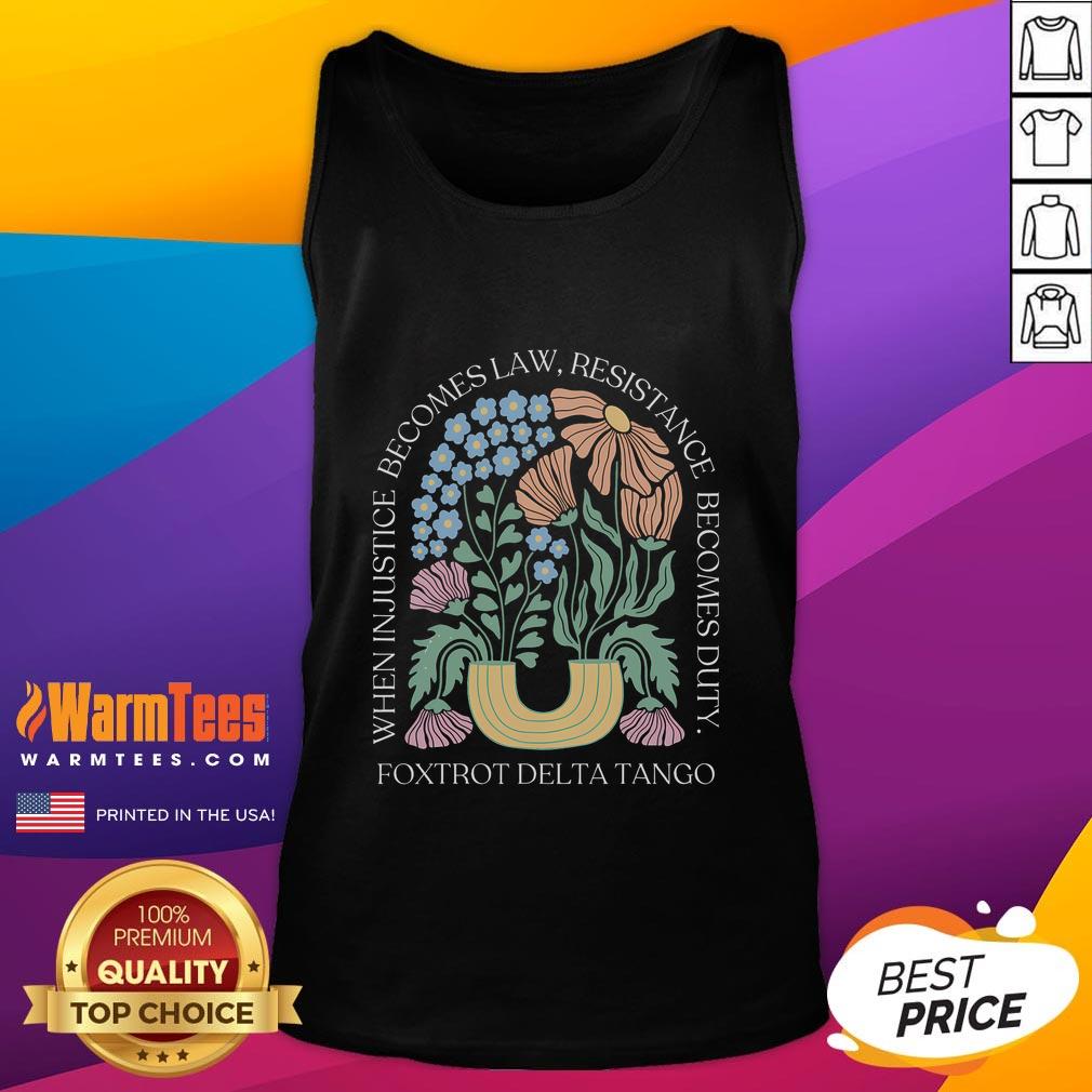 Funny Foxtrots Delta Tangos Flower Boho T-Shirt - Image 4
