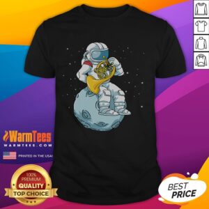 Funny French Horn Astronaut French Horn Brass Music T-Shirt
