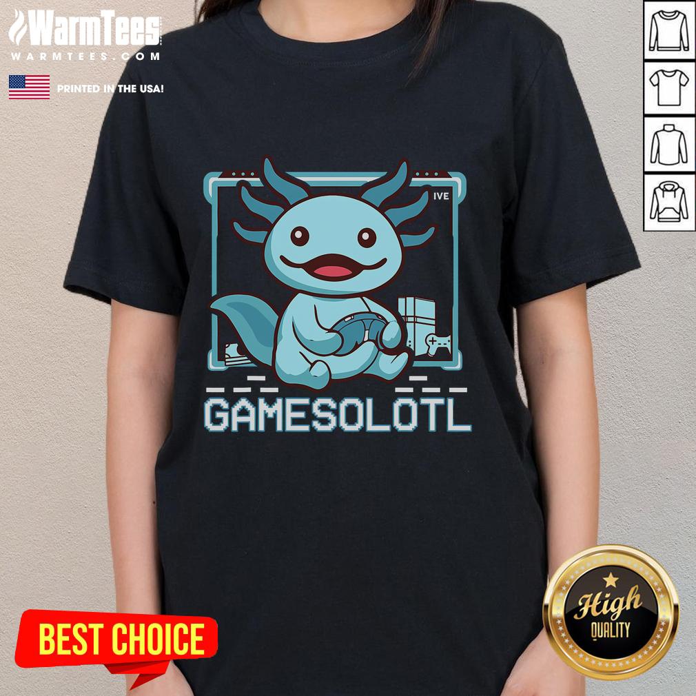 Funny Gamesalotl Boy Axolotl Video Gamer Gaming T-Shirt - Image 3