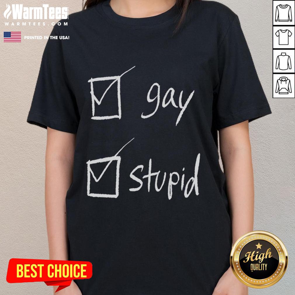 Funny Gay Stupid Check Box T-Shirt - Image 3