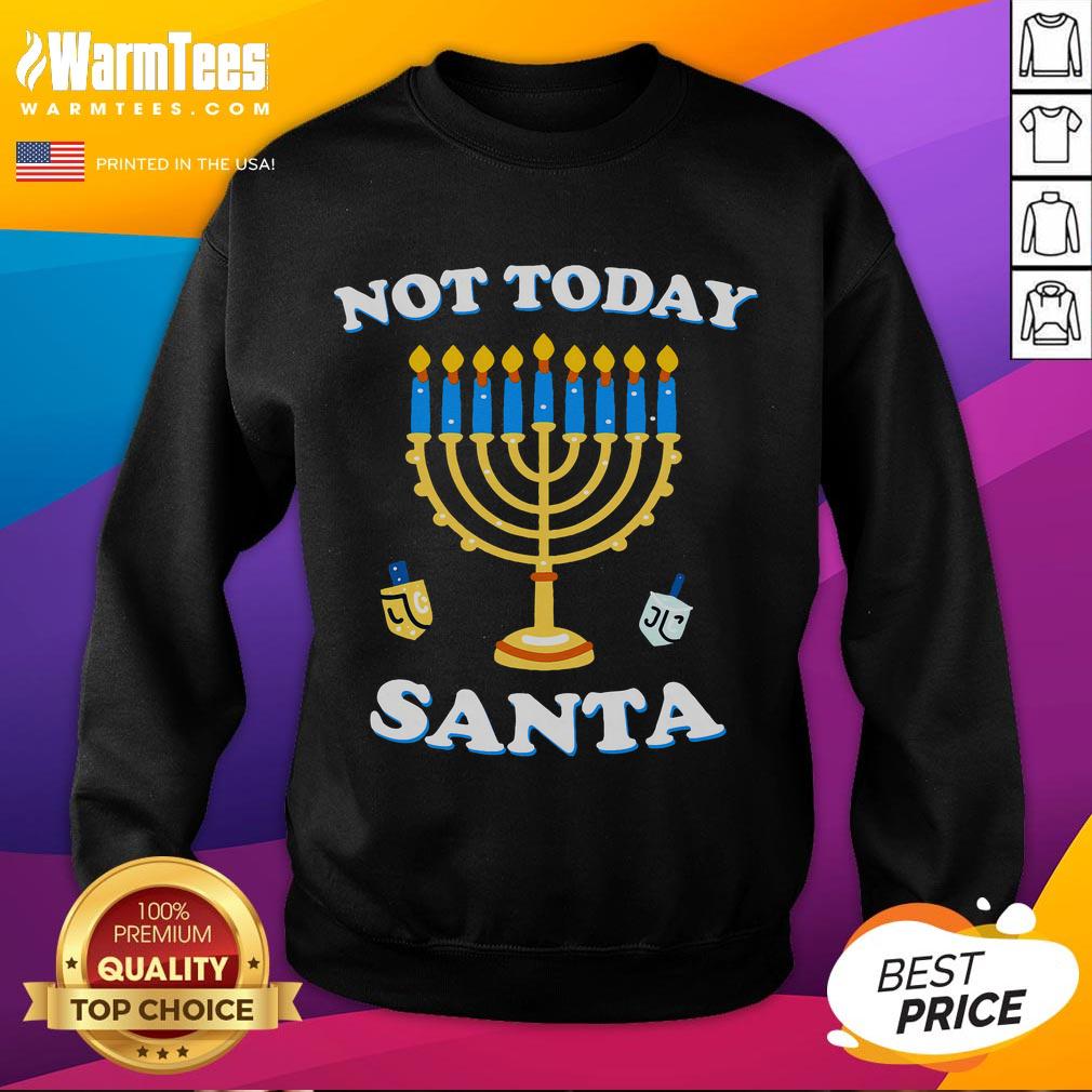 Funny Hanukkah Not Today Santa Jewish Chanukah T-Shirt - Image 5