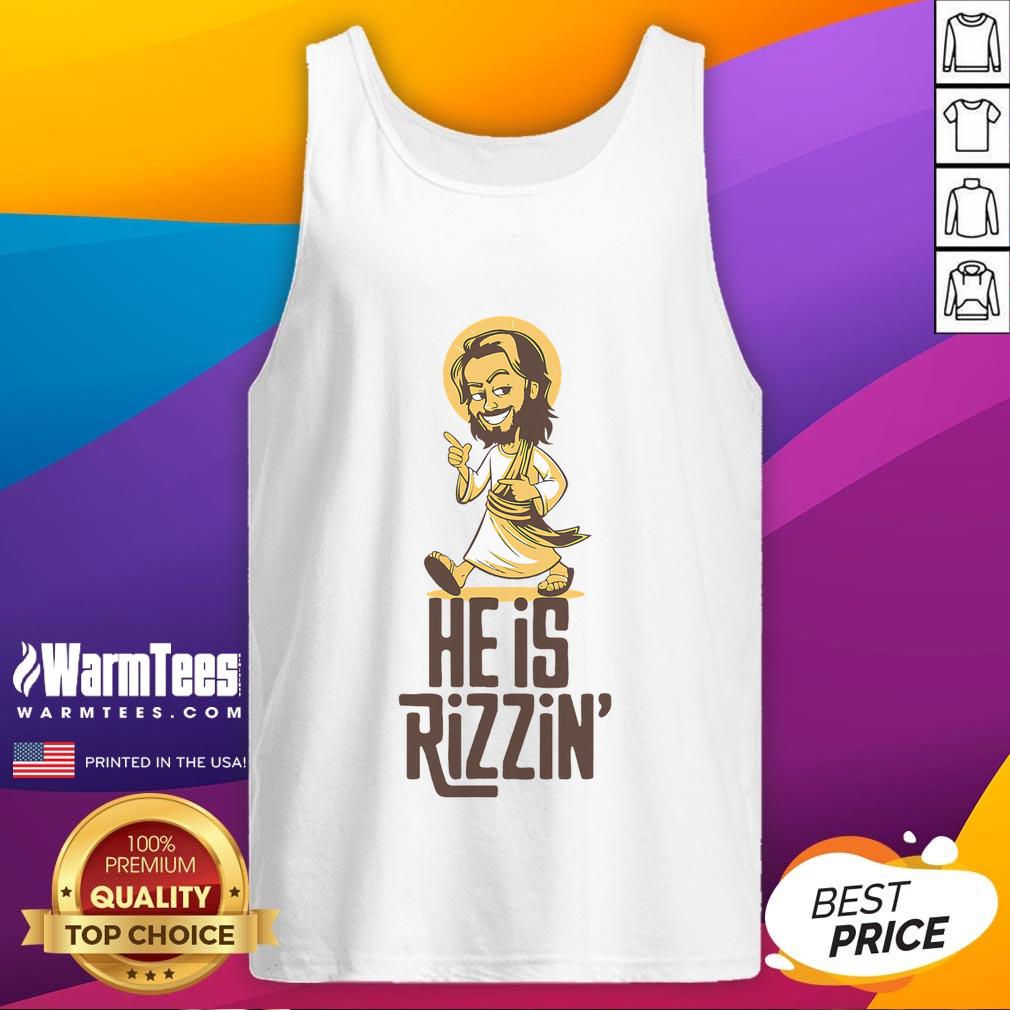 Funny He Is Rizzin Christian Jesus Christ Rizz Risen Easter T-Shirt - Image 4