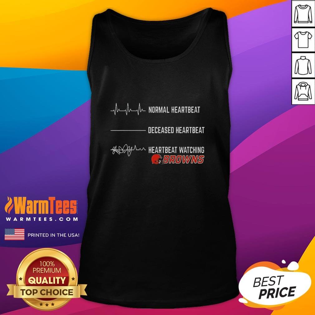 Funny Heartbeat Watching Cleveland Browns T-Shirt - Image 4