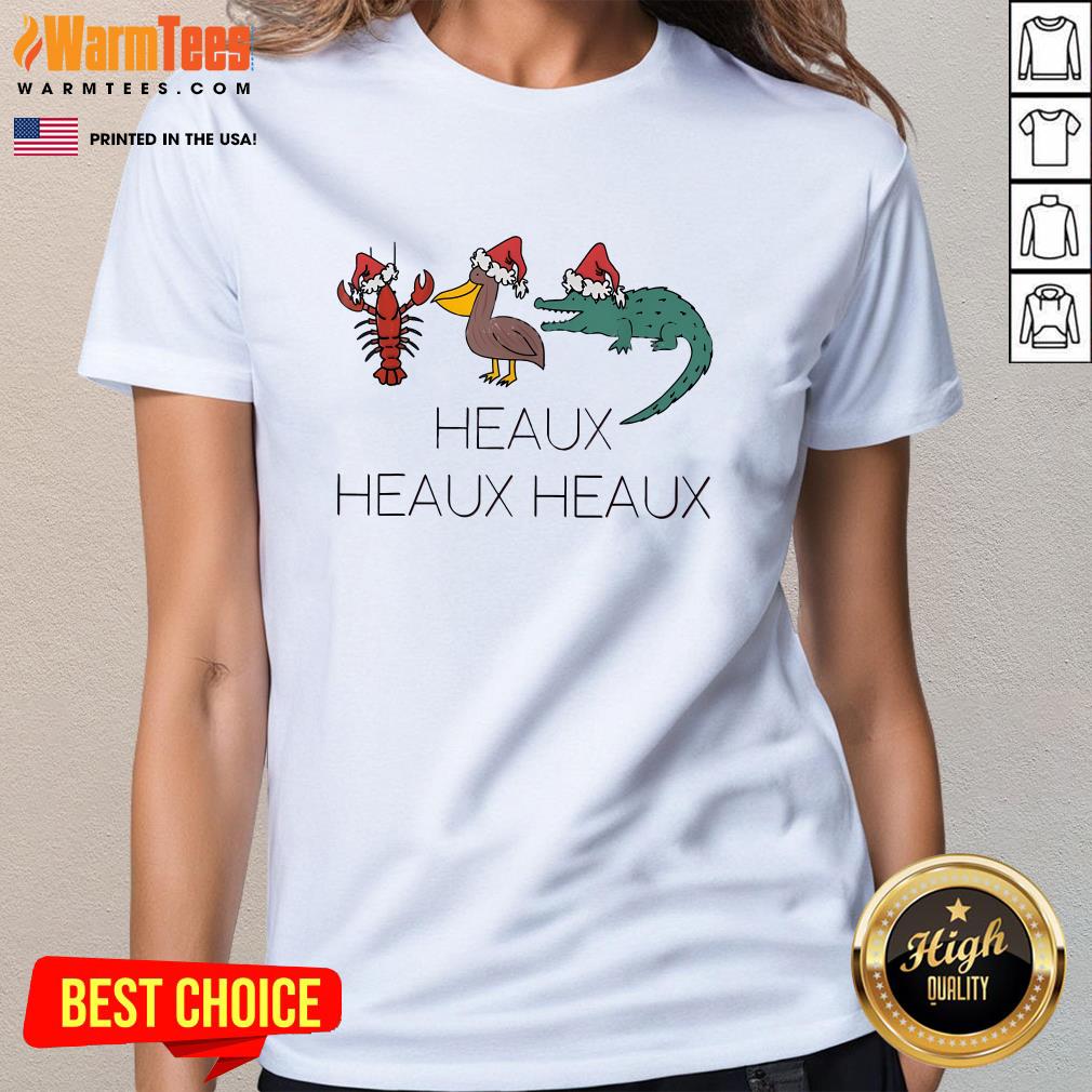 Funny Heaux Heaux Heaux Louisiana Cajun Christmas T-Shirt - Image 2