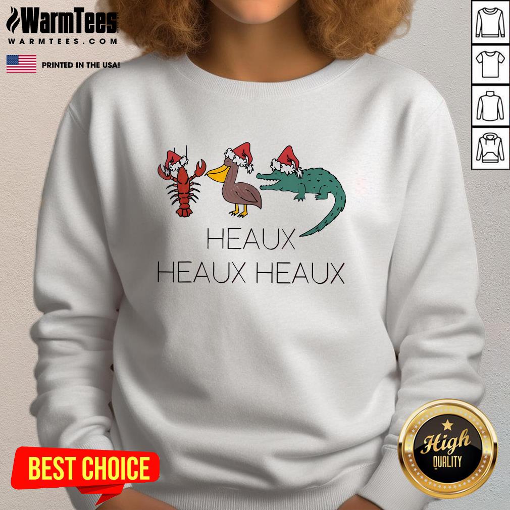 Funny Heaux Heaux Heaux Louisiana Cajun Christmas T-Shirt - Image 4