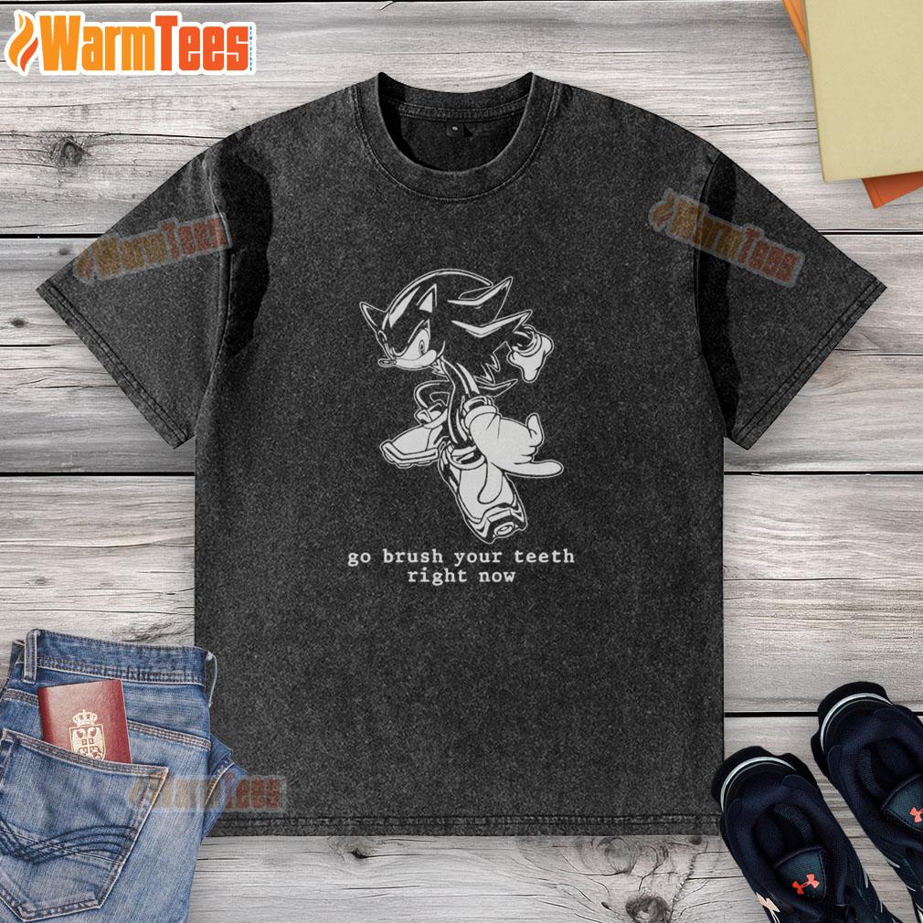Funny Hedgehog Go Brush Your Teeth Right Now T-Shirt - Image 6