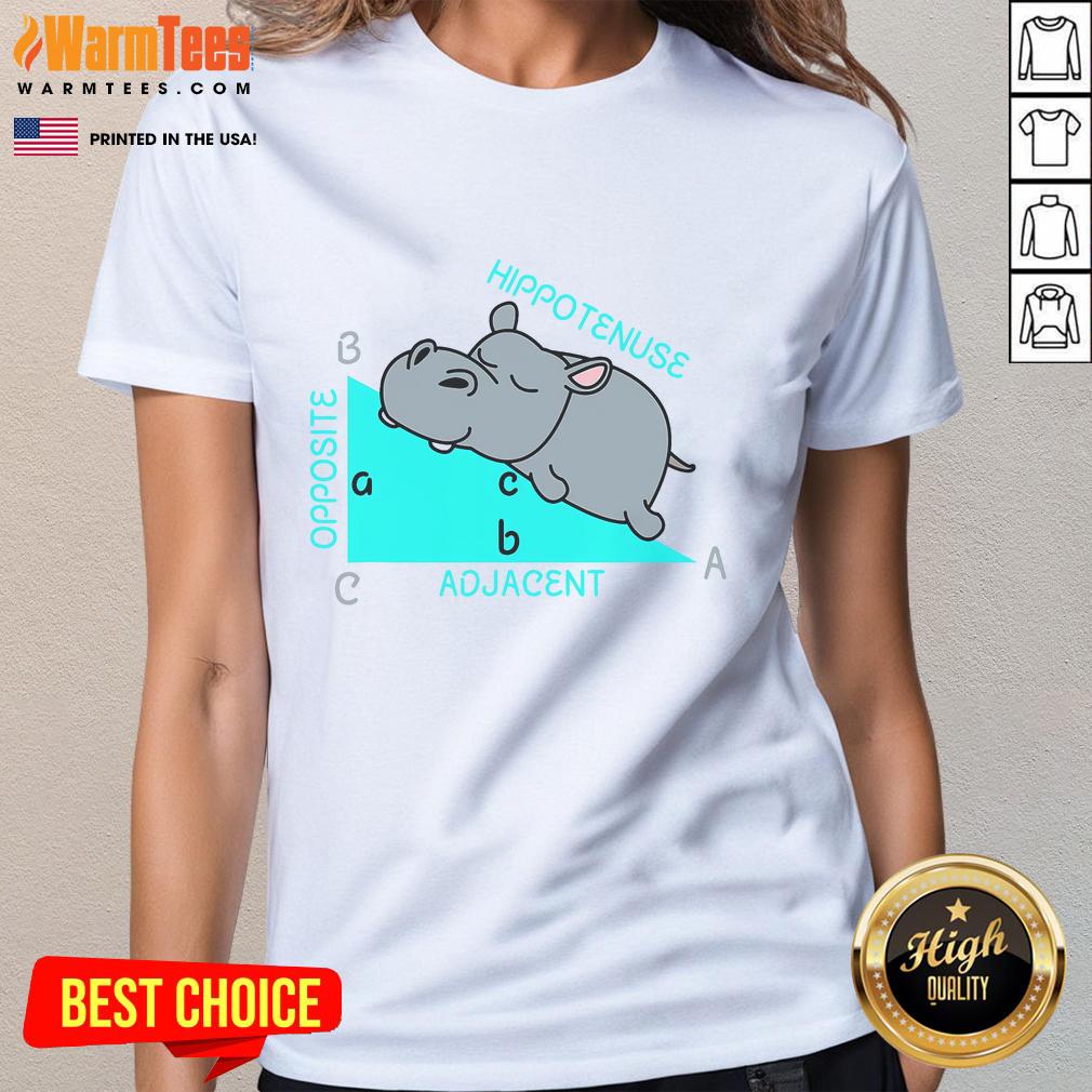 Funny Hippotenuse Math Mathematics Teacher Joke T-Shirt - Image 3