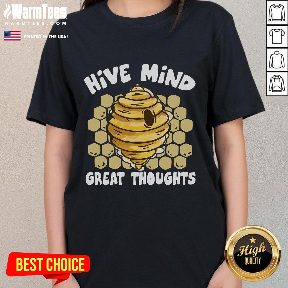 Funny Hive Mind Great Thoughts Bee Hive Beekeeper Beekeeping T-Shirt - Image 3