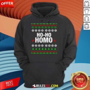 Alternative view of Funny Ho Ho Homo Gay LGBT Ugly Christmas T-Shirt