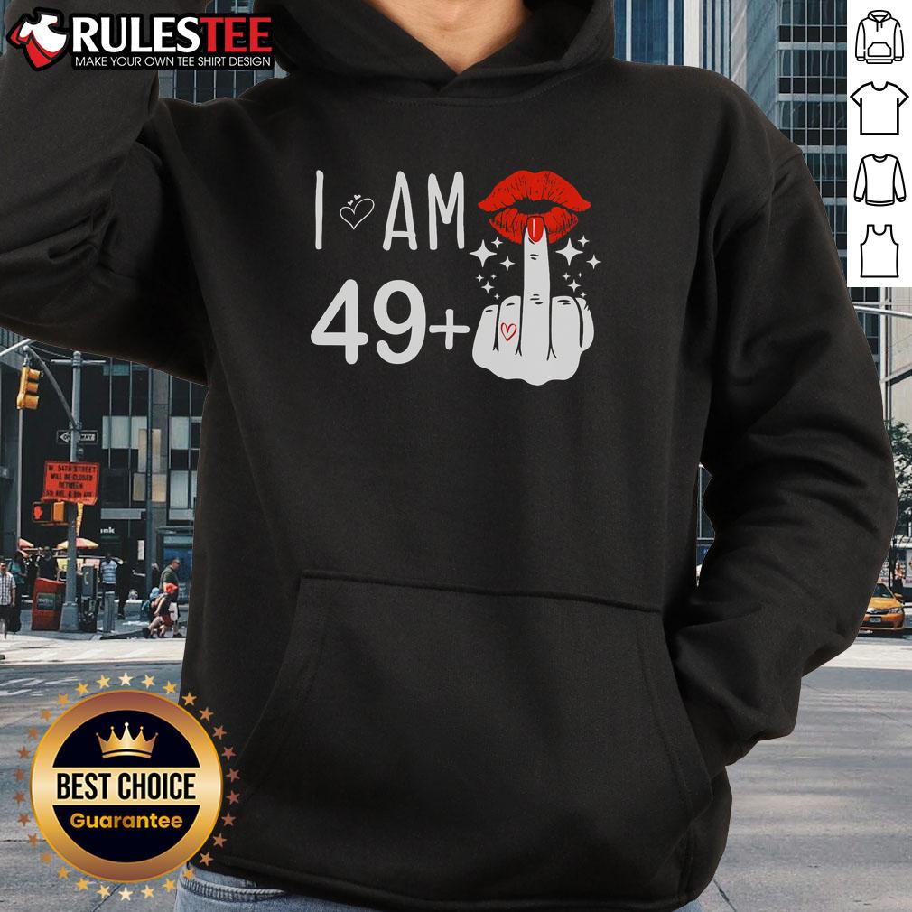 Funny I Am 49 Plus 1 Middle Finger 50th Birthday T-Shirt - Image 2