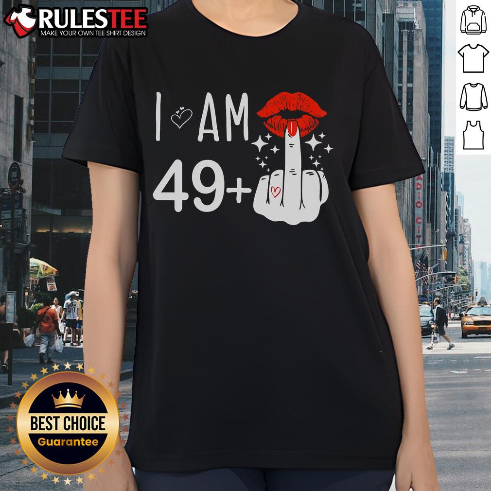 Funny I Am 49 Plus 1 Middle Finger 50th Birthday T-Shirt - Image 3