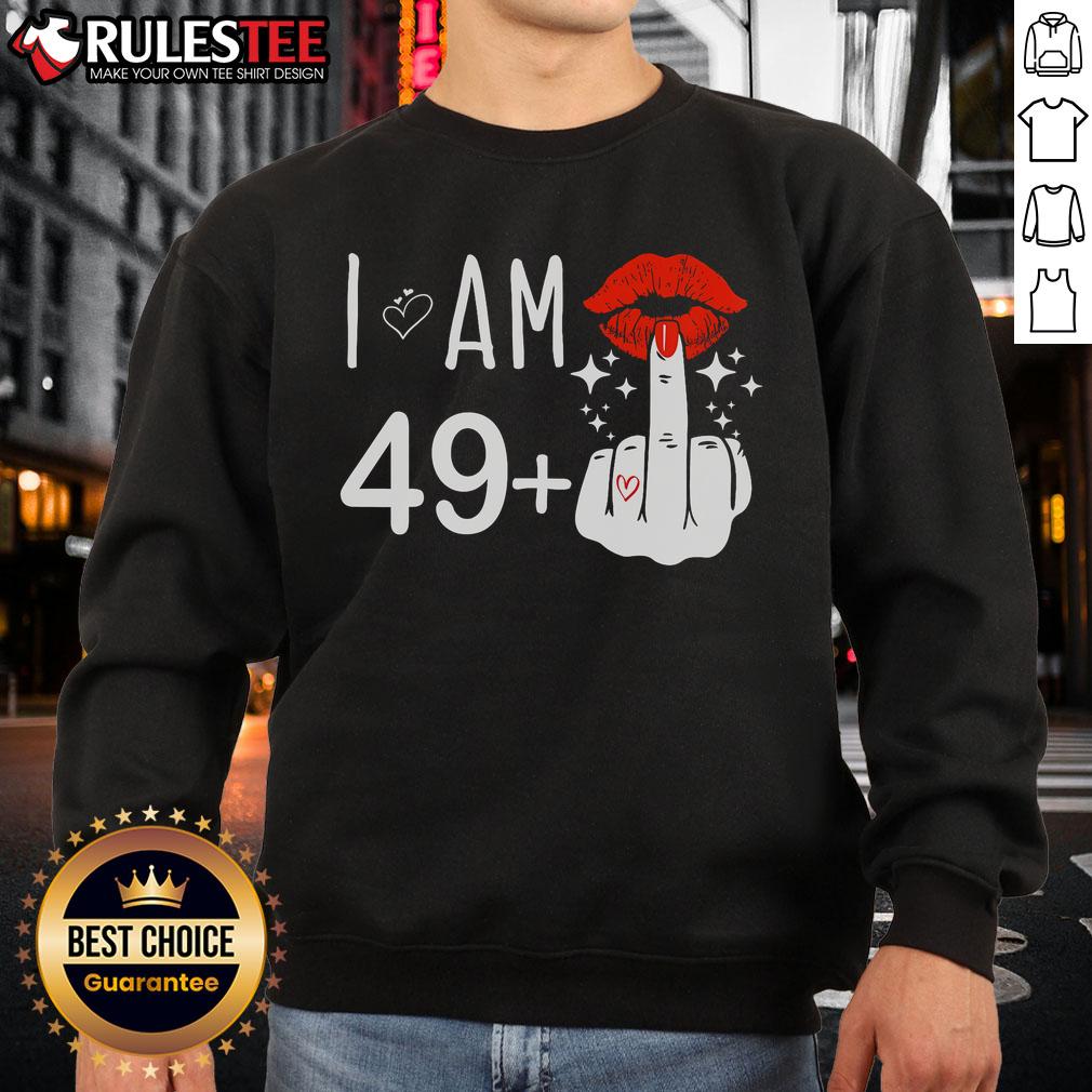 Funny I Am 49 Plus 1 Middle Finger 50th Birthday T-Shirt - Image 5