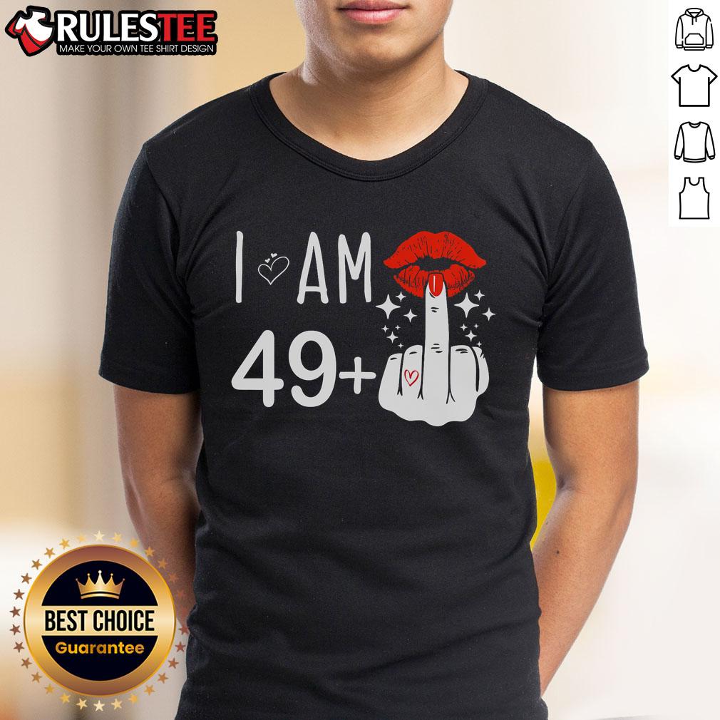 Funny I Am 49 Plus 1 Middle Finger 50th Birthday T-Shirt