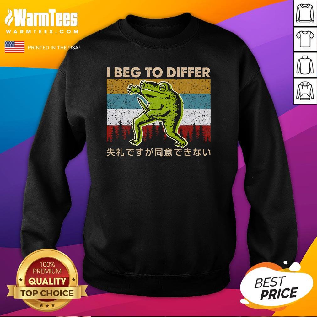 Funny I Beg To Differ Frog Japanese Amphibian Frog Humor Joke T-Shirt - Image 4