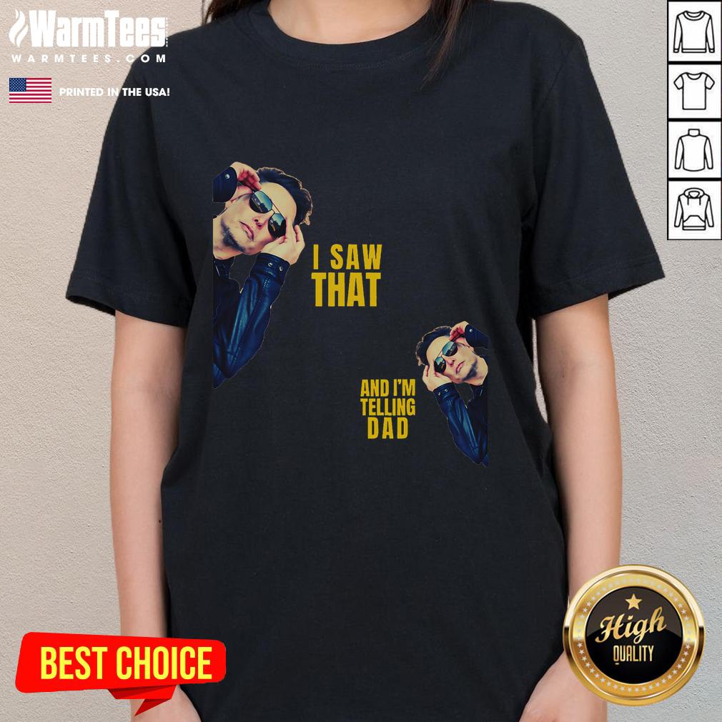 Funny I Saw That And I'm Telling Dad Jesus Meme Trump Elon T-Shirt - Image 3