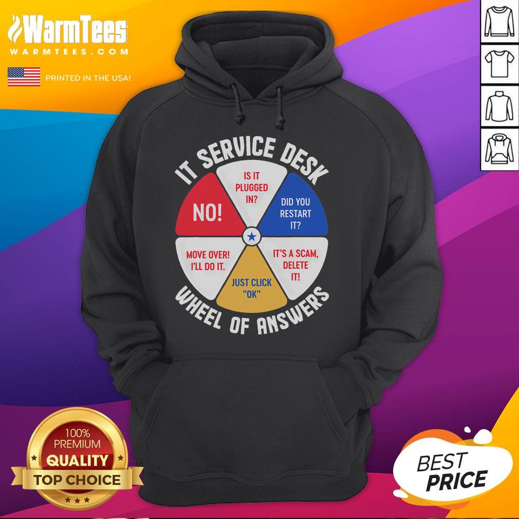 Funny IT Service Desk Wheel Of Answers Information Technology T-Shirt - Image 2