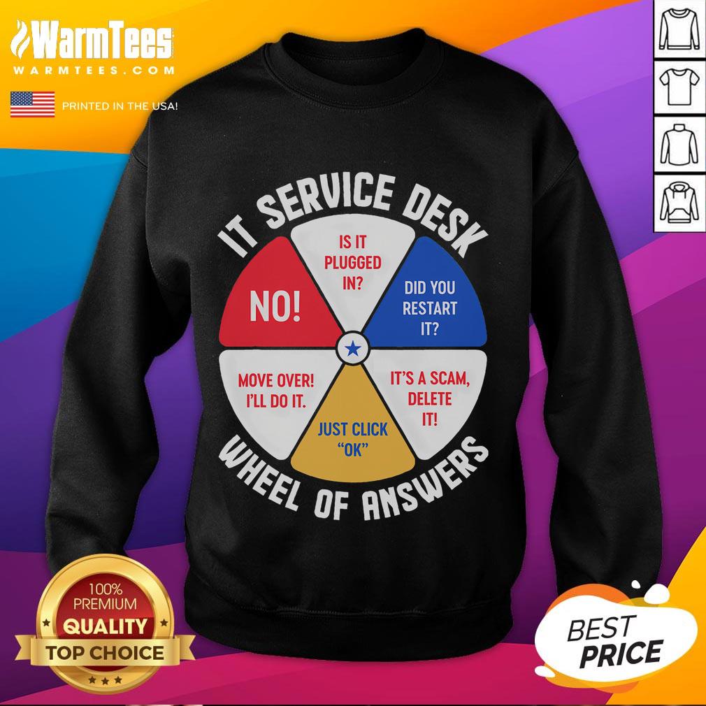 Funny IT Service Desk Wheel Of Answers Information Technology T-Shirt - Image 5