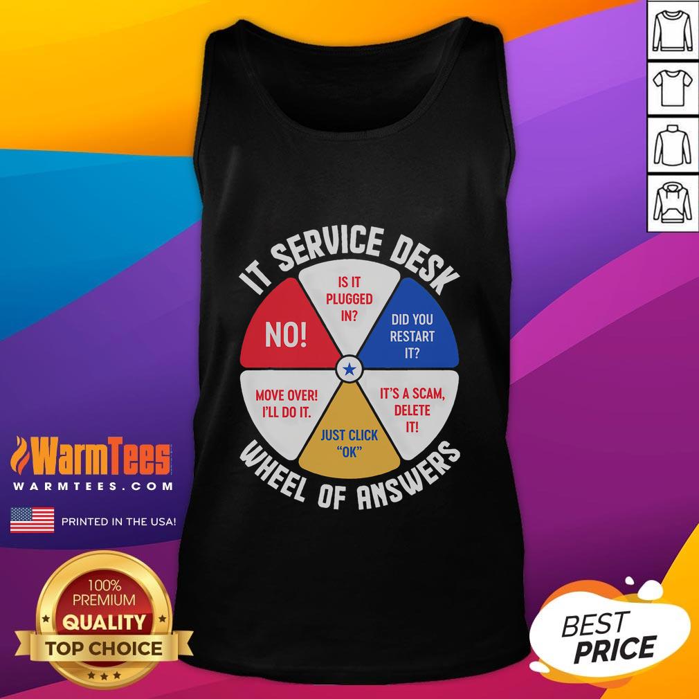Funny IT Service Desk Wheel Of Answers Information Technology T-Shirt - Image 4